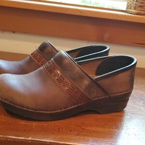 Dansko Brown Leather Women's Clogs